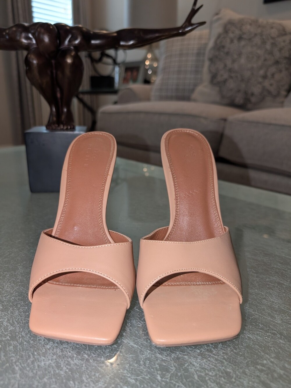 Women’s Tan Slide Mule Heels